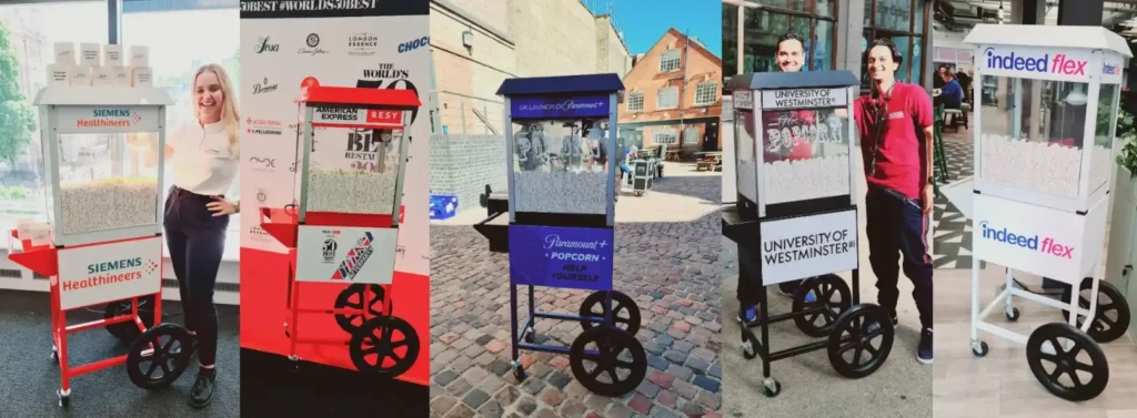 Promotional popcorn hire london