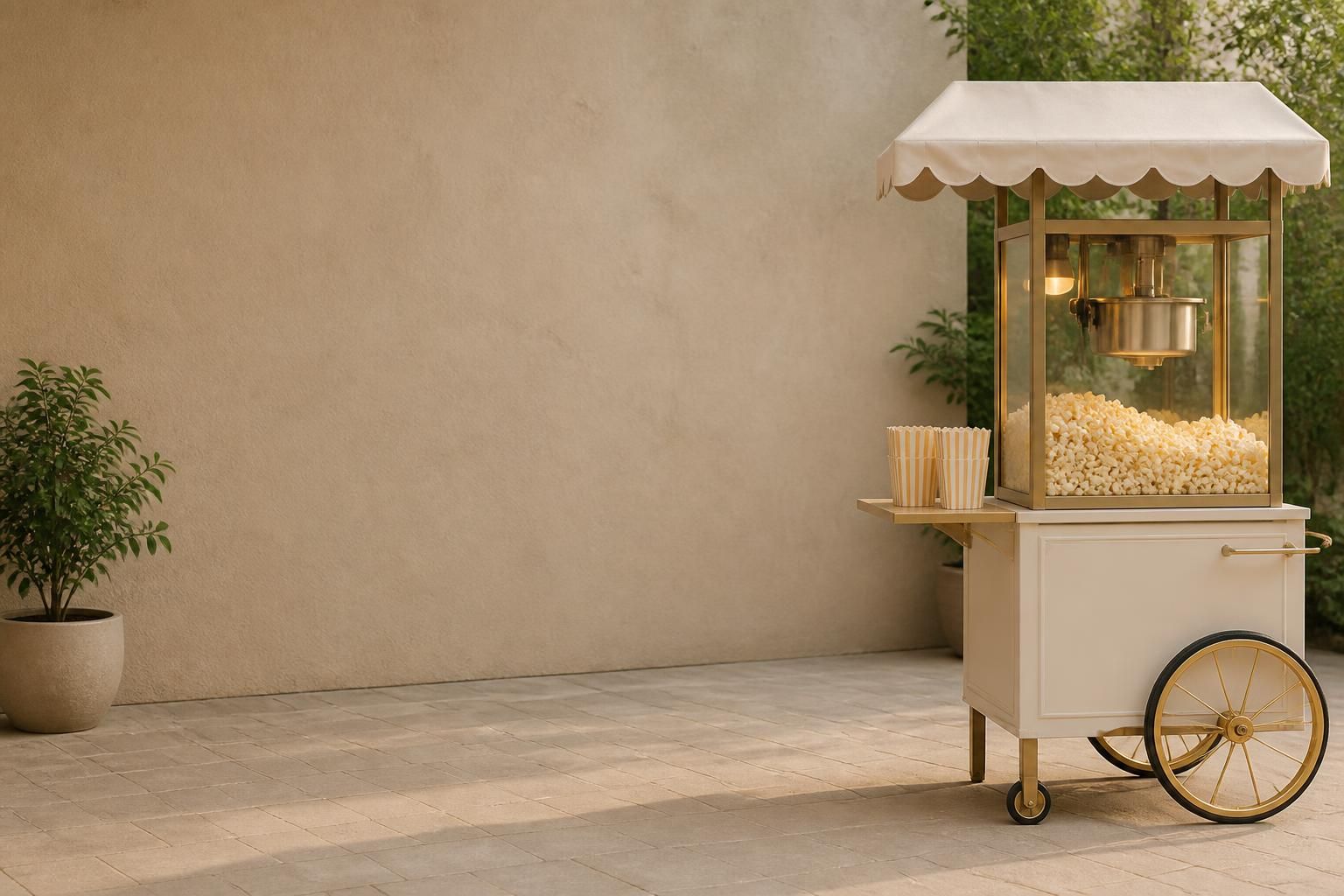 Clean experiential marketing setup with space for website text.